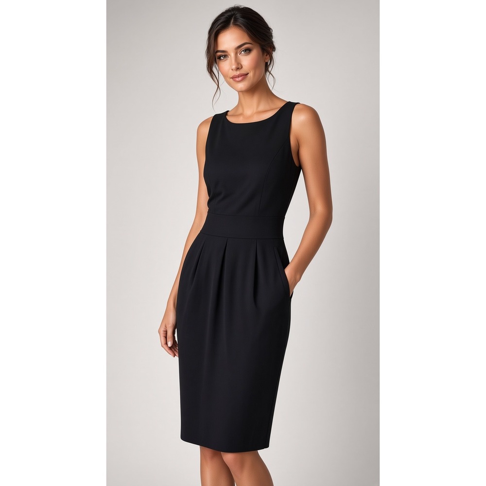 Banana republic Basic Black Dress with Pockets Size 2P Classic Workwear Career